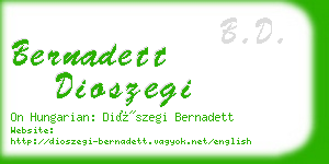 bernadett dioszegi business card
