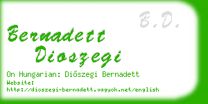 bernadett dioszegi business card